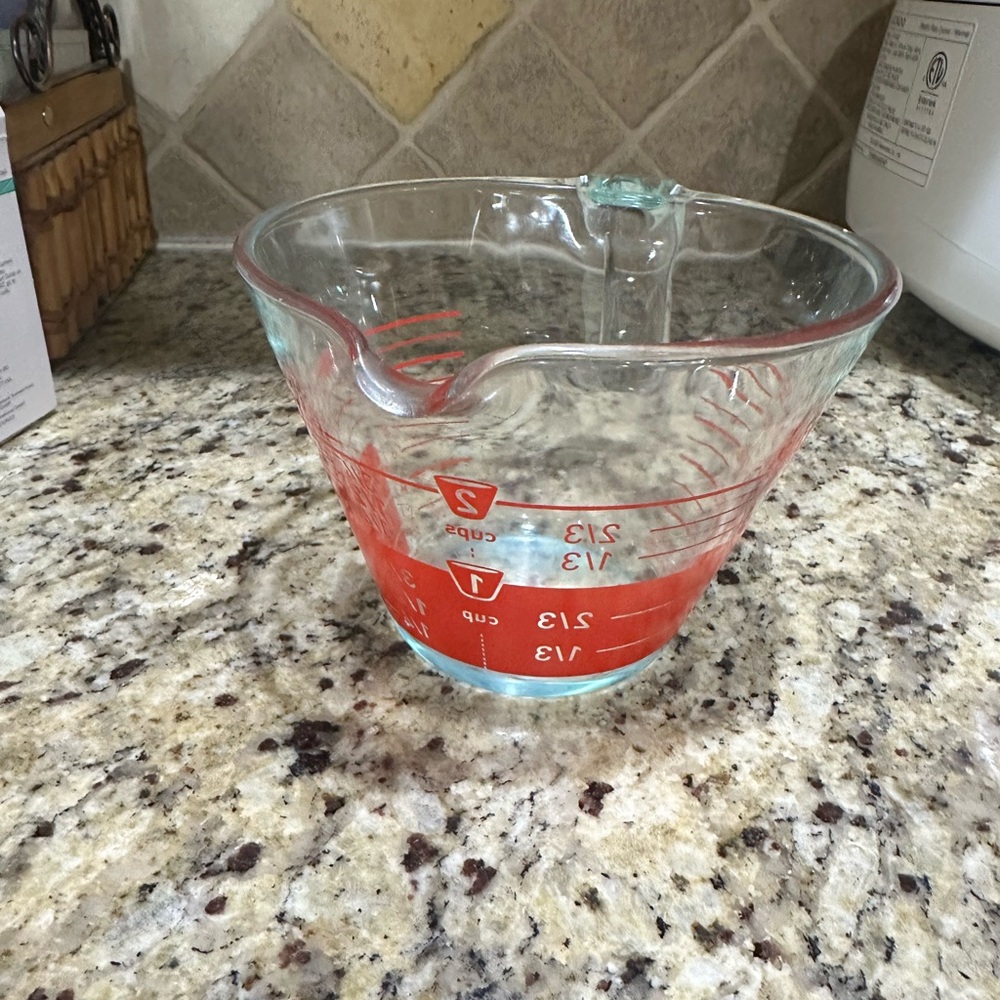 Pyrex Glass Measuring Cup with Red Markings
